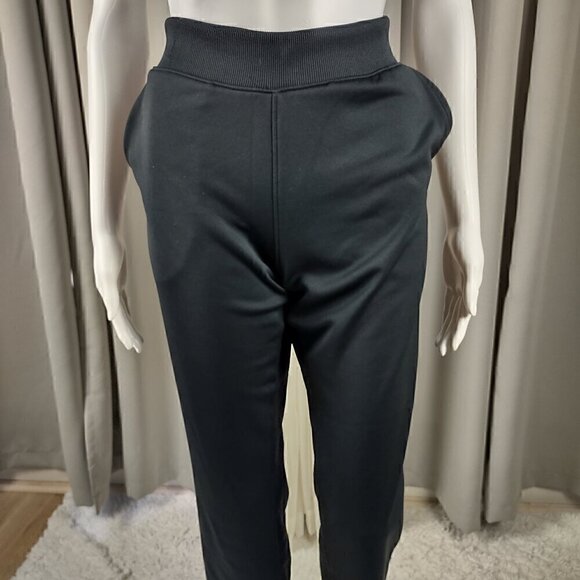 Under Armour Women's Elastic Waistband 2 Pocket Black Soft Fleece Pants Size M - Picture 2 of 10